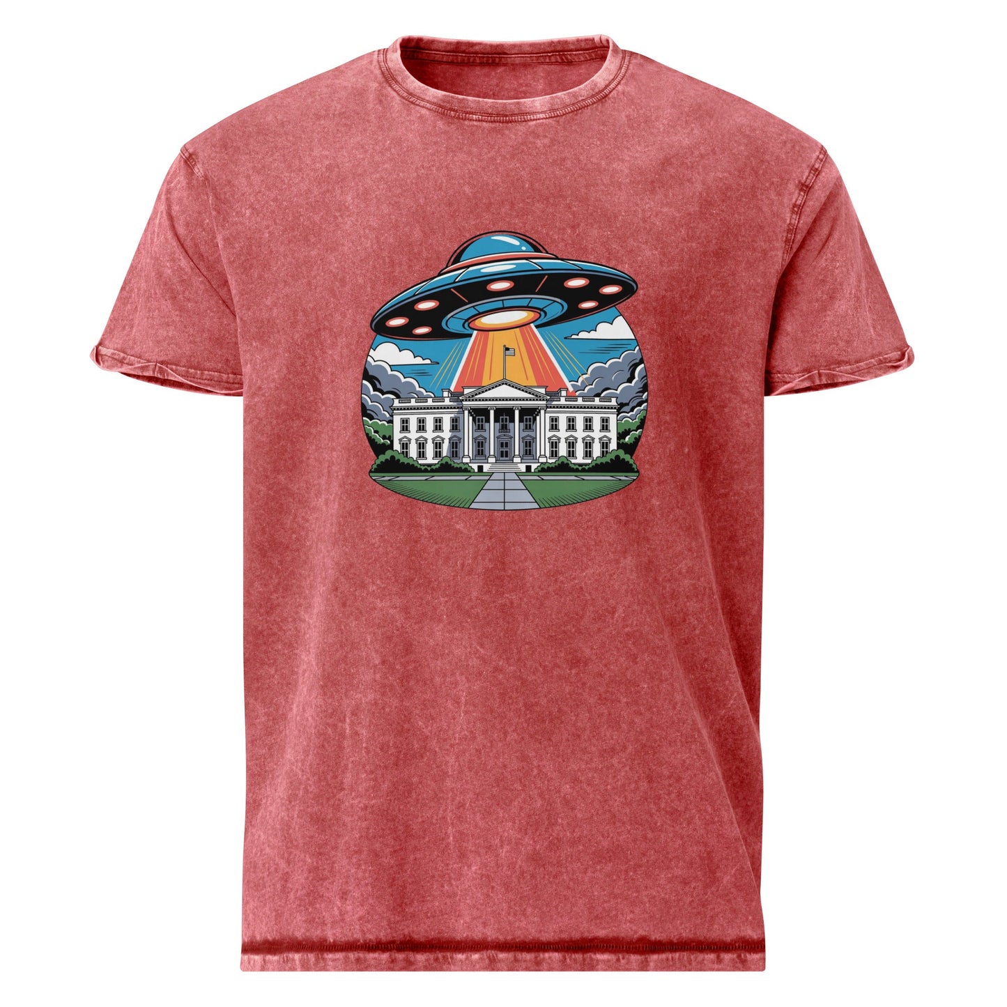 UFO Over the White House Tee | Alien Abduction Shirt | Retro Sci - Fi Graphic Top - IconVexa