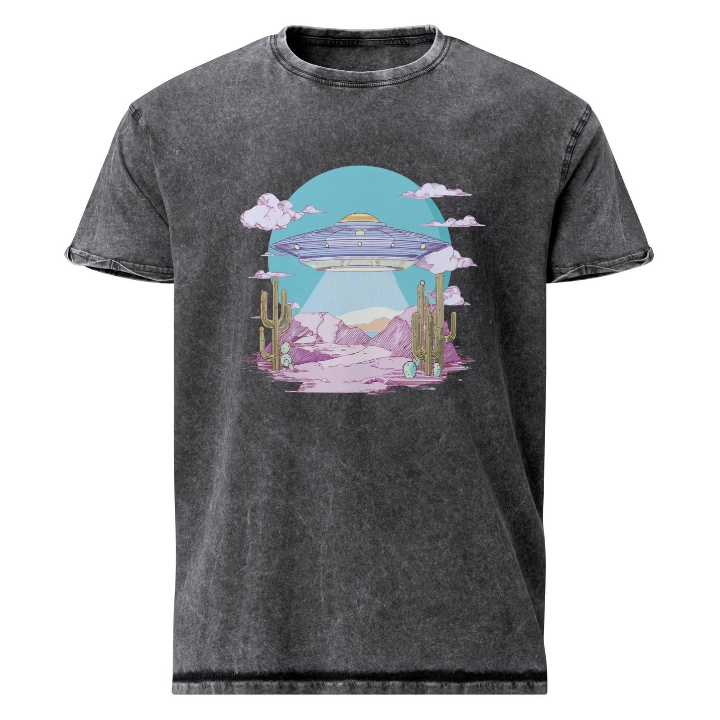 Ufo Tee | Outer Space Desert Vibe | Vintage Sci - Fi Graphic Shirt - IconVexa