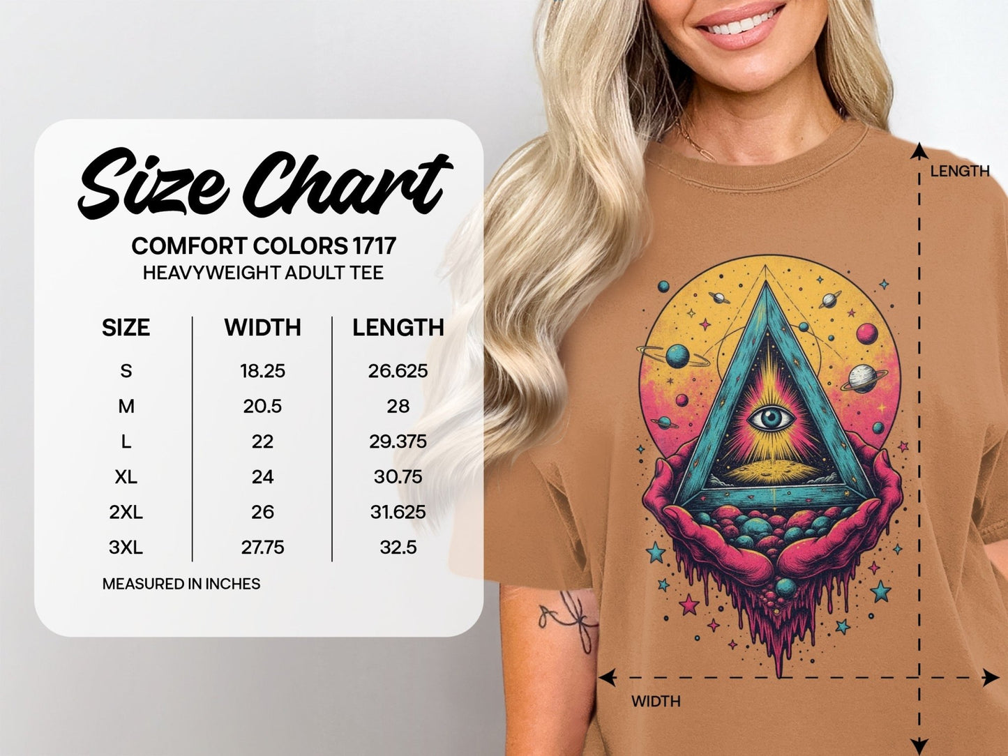 Universe In Hands Artistic Design Graphic Print T-Shirt - IconVexa