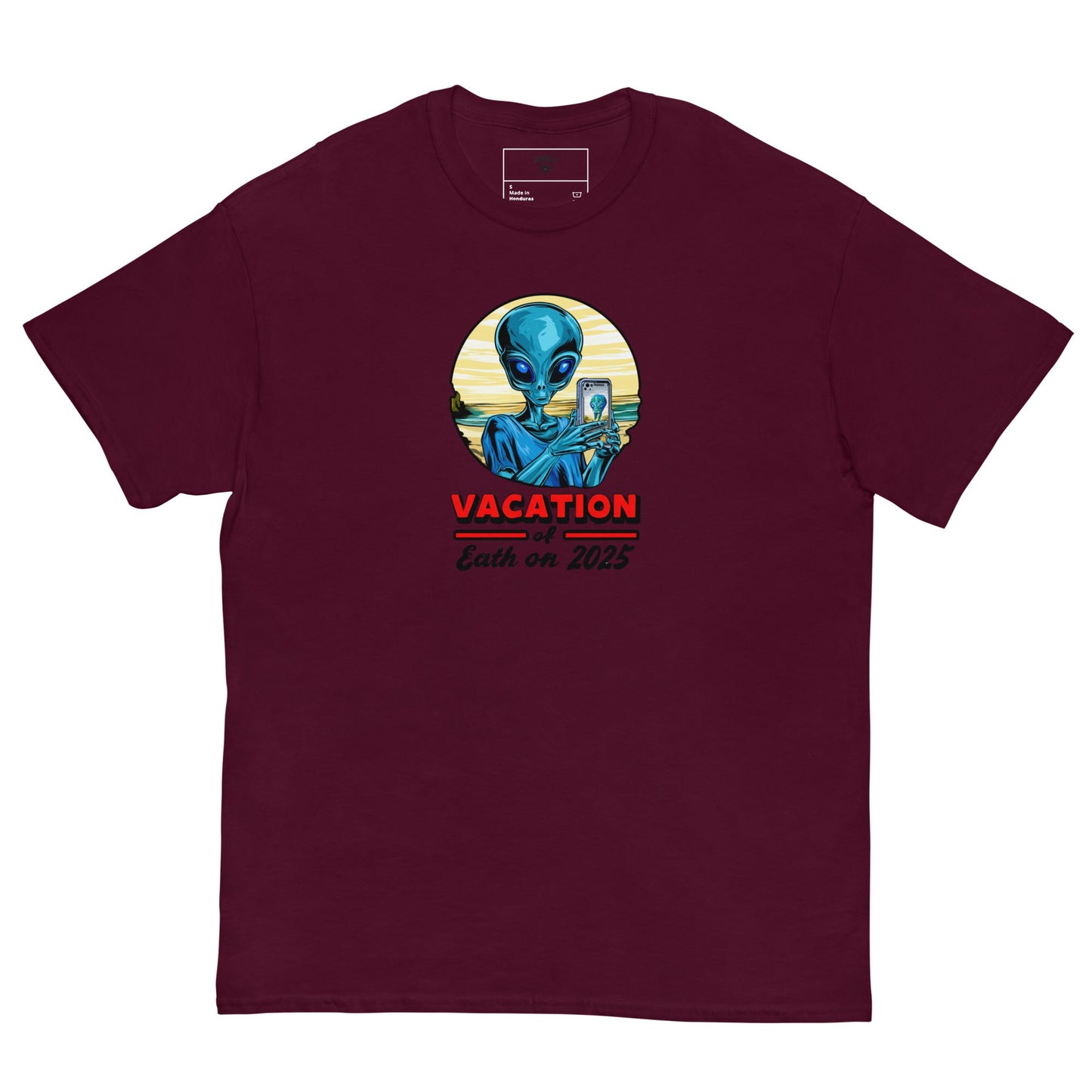 Vacation Selfie Alien Tee | Funny Space Shirt | Sci - Fi Retro Unisex T-Shirt - IconVexa