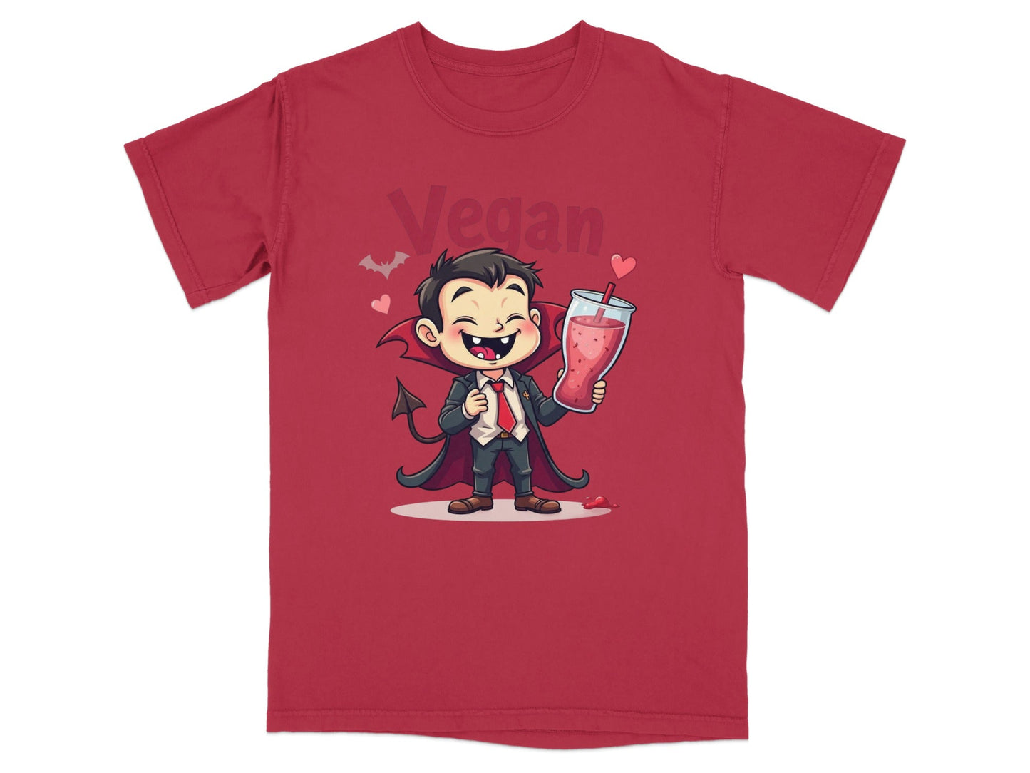 Vegan Vampire Drinking Smoothie Illustration Design T-Shirt - IconVexa