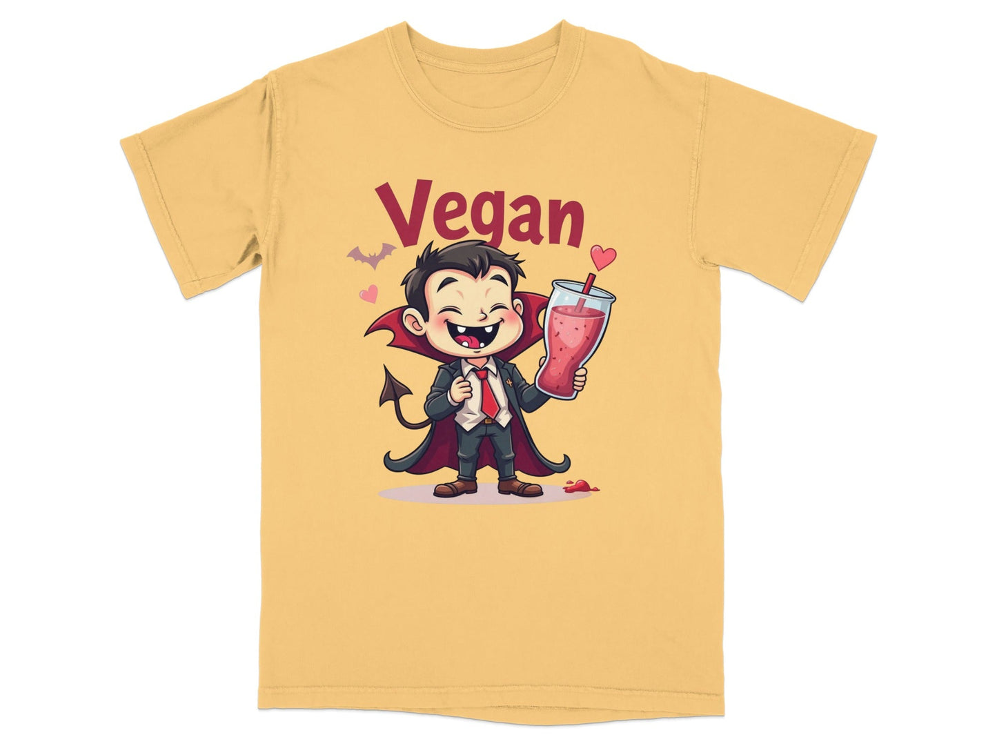 Vegan Vampire Drinking Smoothie Illustration Design T-Shirt - IconVexa
