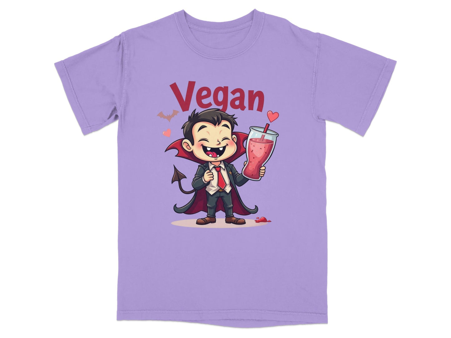 Vegan Vampire Drinking Smoothie Illustration Design T-Shirt - IconVexa