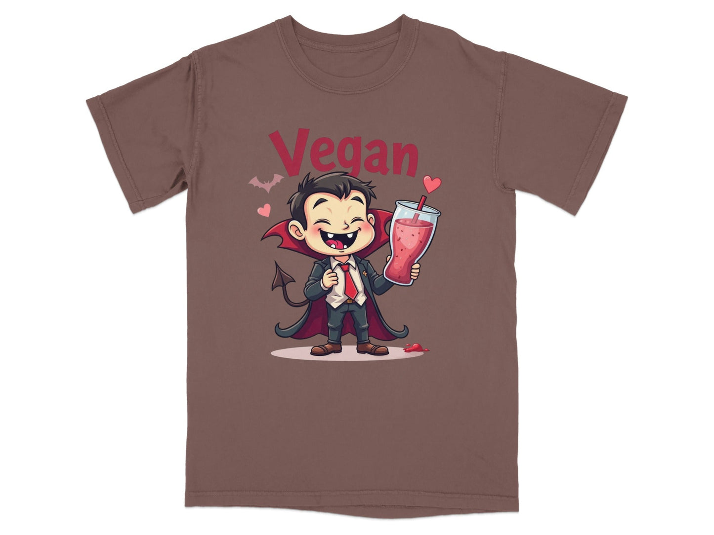 Vegan Vampire Drinking Smoothie Illustration Design T-Shirt - IconVexa