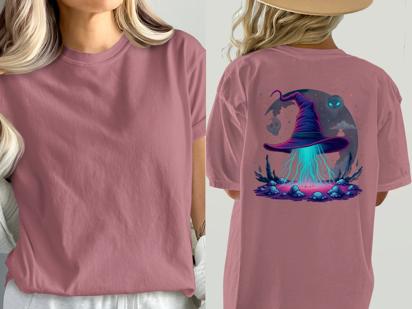 Witch Hat T-Shirt, Halloween T-Shirt, Magic T-Shirt, Occult Shirt, Supernatural Apparel, Gothic T-Shirt, Spooky Season Gift, Unisex T-Shirt - IconVexa