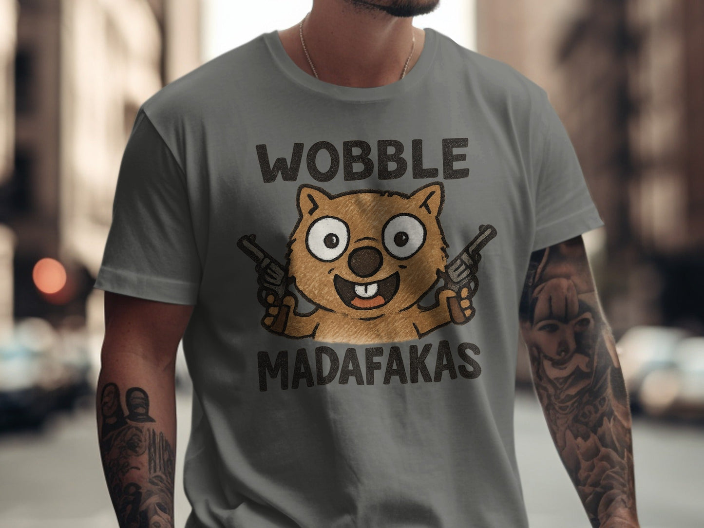 Wobble Madafakas T-Shirt, Funny Wombat Tee, Gangster Animal Shirt, Meme Shirt, Novelty T-shirt, Unique Design Tee, Trendy Shirts - IconVexa