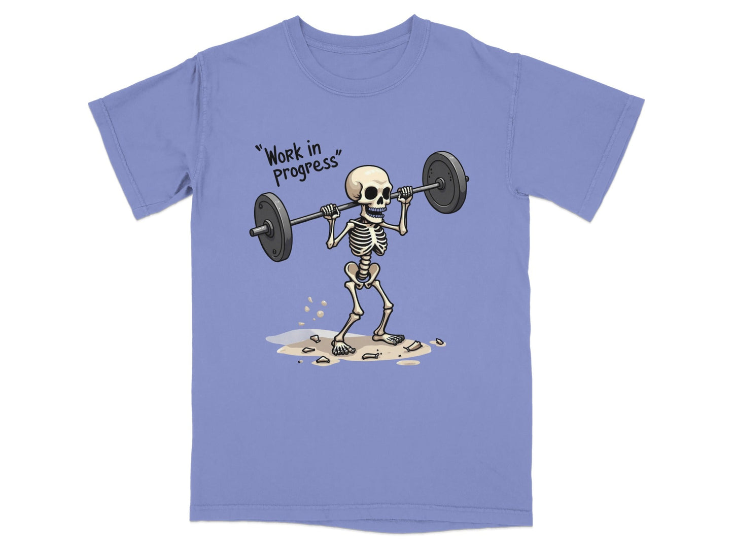 Work in Progress Skeleton Lifting Weightlifting T-Shirt - IconVexa