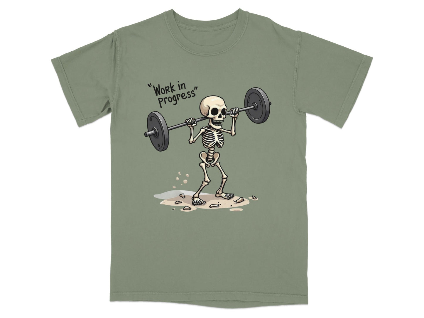 Work in Progress Skeleton Lifting Weightlifting T-Shirt - IconVexa