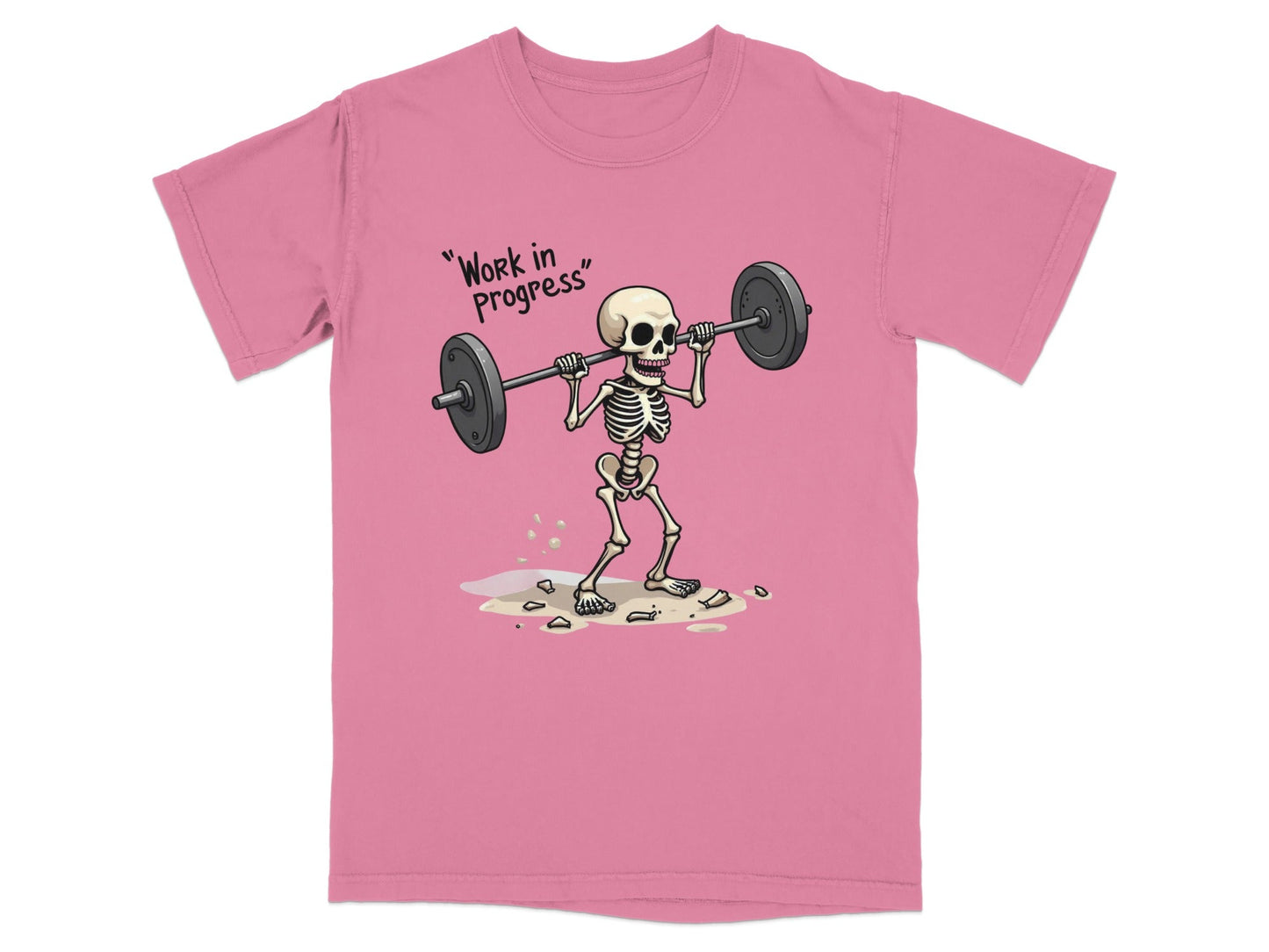 Work in Progress Skeleton Lifting Weightlifting T-Shirt - IconVexa