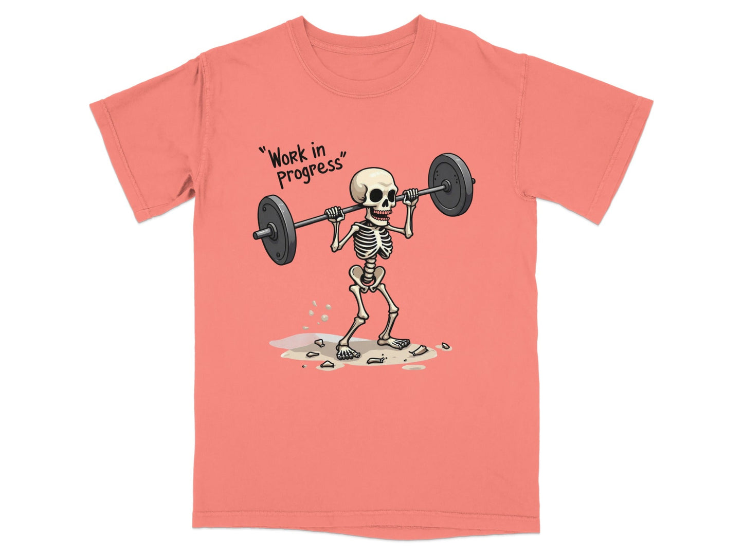 Work in Progress Skeleton Lifting Weightlifting T-Shirt - IconVexa