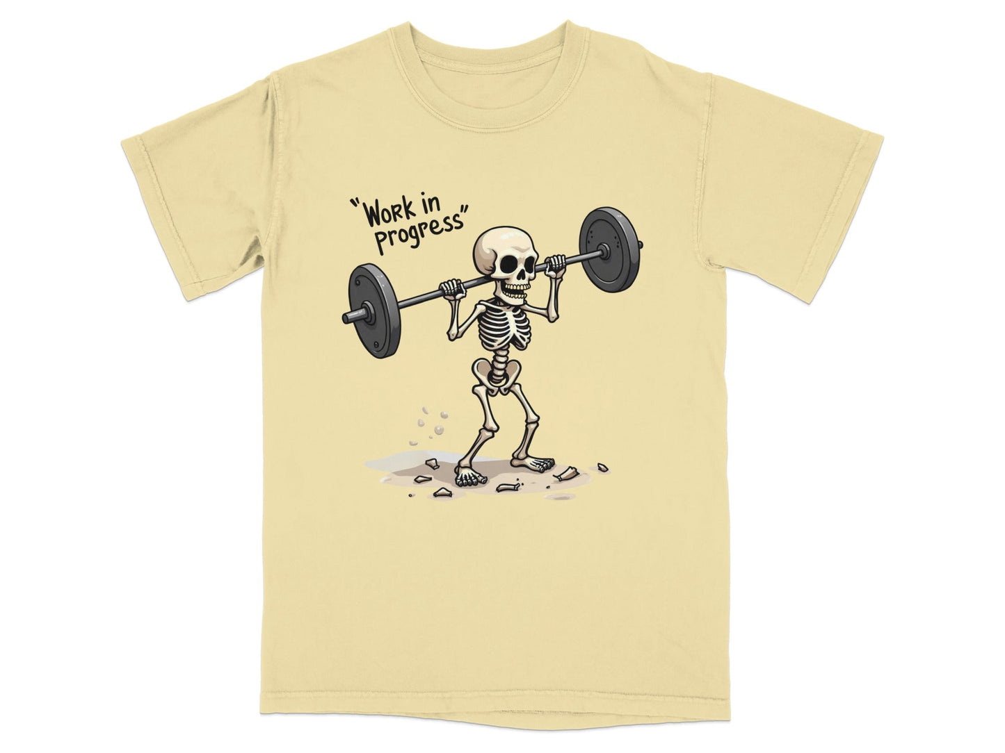 Work in Progress Skeleton Lifting Weightlifting T-Shirt - IconVexa