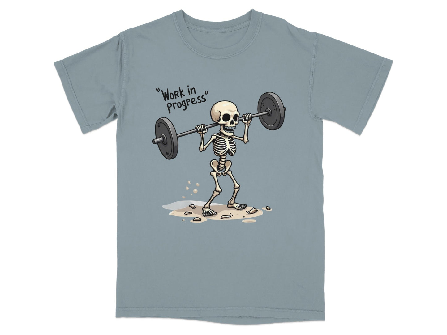 Work in Progress Skeleton Lifting Weightlifting T-Shirt - IconVexa