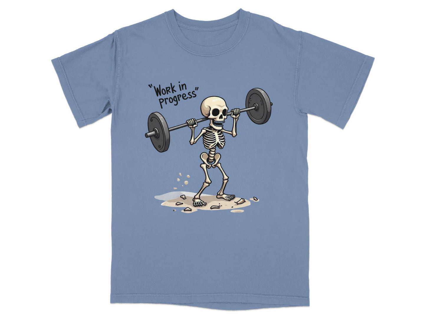 Work in Progress Skeleton Lifting Weightlifting T-Shirt - IconVexa