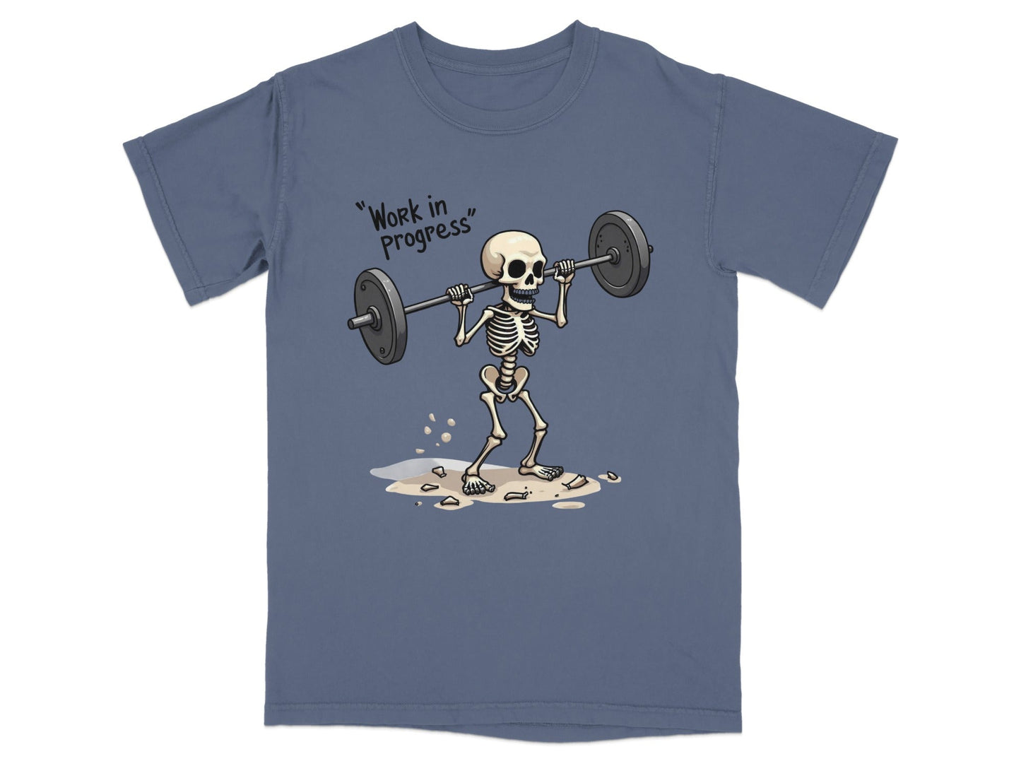 Work in Progress Skeleton Lifting Weightlifting T-Shirt - IconVexa