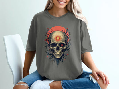 Skull with Orange Sun Halloween Inspired T-shirt product