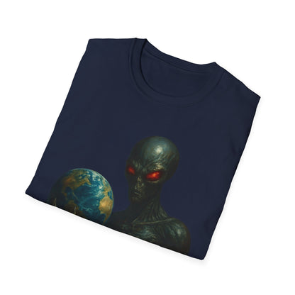 Alien - Inspired Unisex Softstyle T-Shirt, Graphic Tee, Sci - Fi Apparel, Cosmic Gift, Unisex Fashion, Space Lover's Shirt - IconVexa