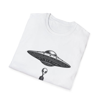 Alien Abduction Unisex Softstyle T-Shirt - Retro UFO Design, Fun Gift, Sci - Fi Lover Apparel, Casual Wear - IconVexa