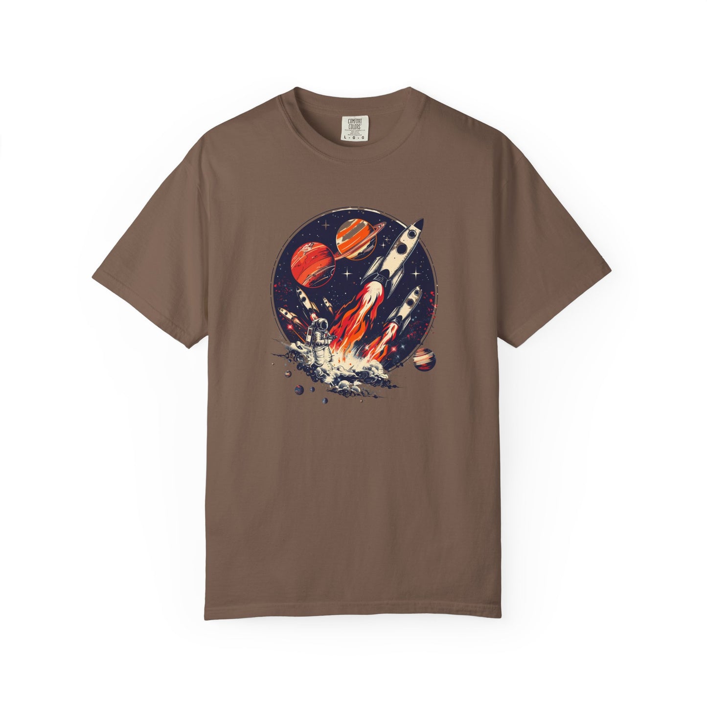 Rocket Launch T-Shirt | Retro Sci-Fi Graphic Tee | Outer Space Shirt for Space Lovers