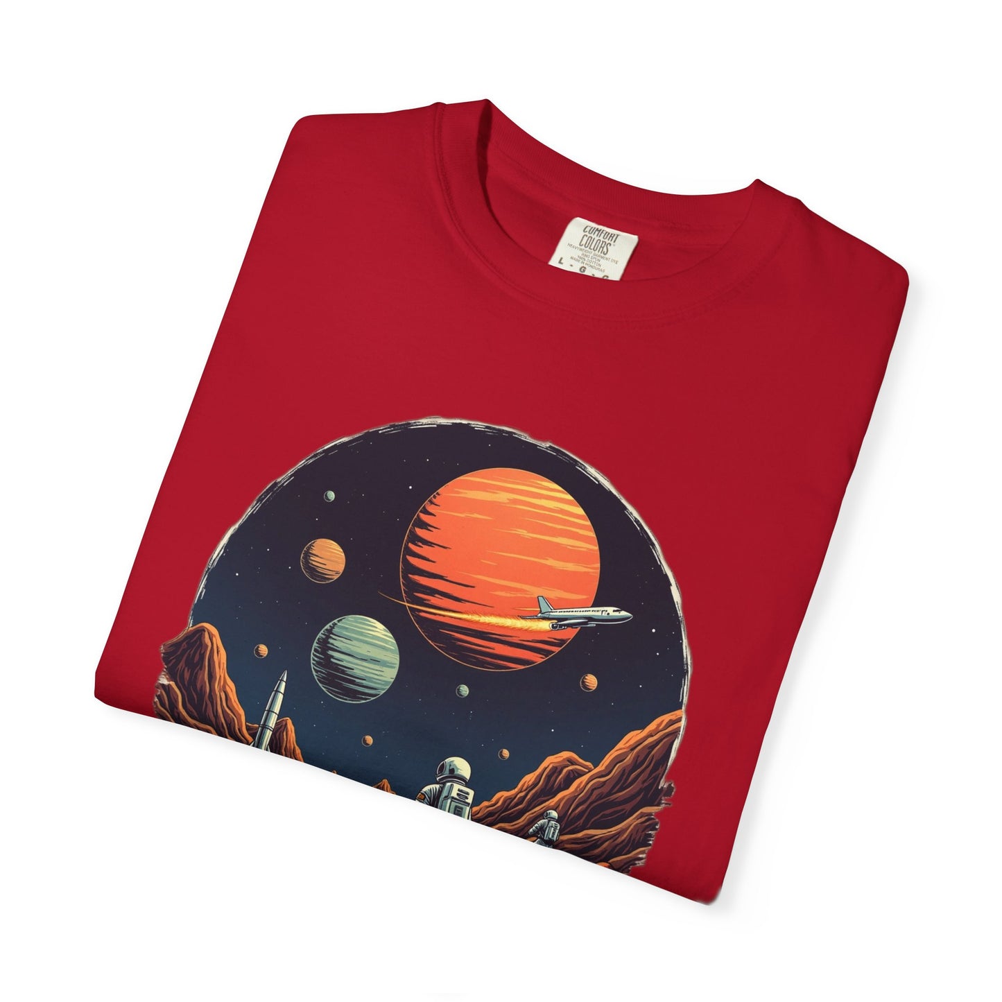 Astronaut T-Shirt | Outer Space Tee with Planets | Retro Sci-Fi Graphic for Space Lovers