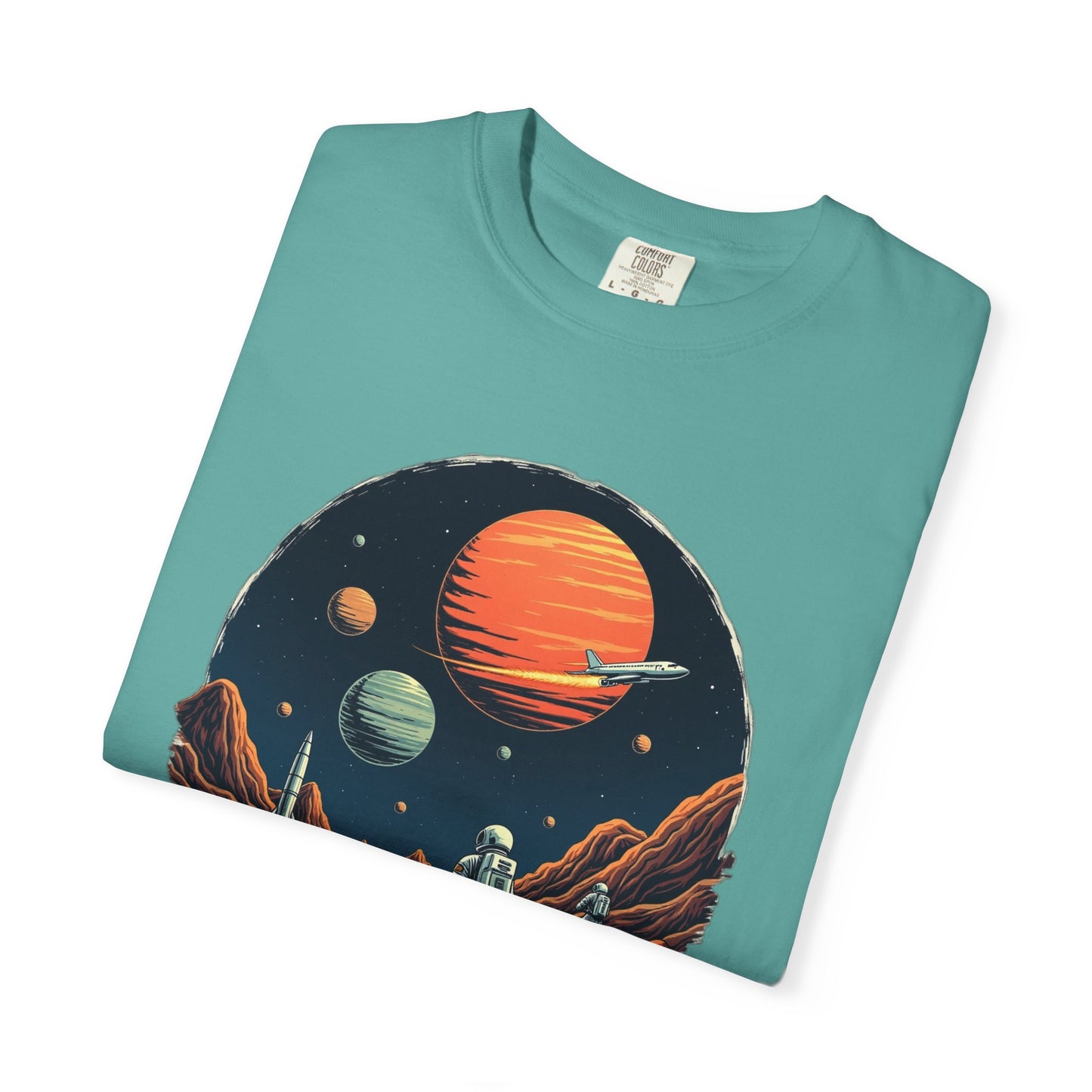 Astronaut T-Shirt | Outer Space Tee with Planets | Retro Sci-Fi Graphic for Space Lovers