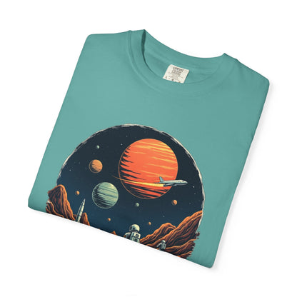 Astronaut T-Shirt | Outer Space Tee with Planets | Retro Sci - Fi Graphic for Space Lovers - IconVexa