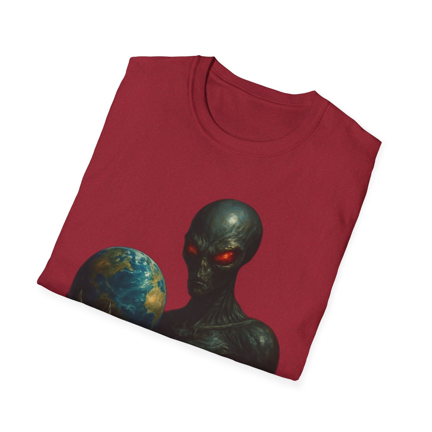 Alien-Inspired Unisex Softstyle T-Shirt, Graphic Tee, Sci-Fi Apparel, Cosmic Gift, Unisex Fashion, Space Lover's Shirt