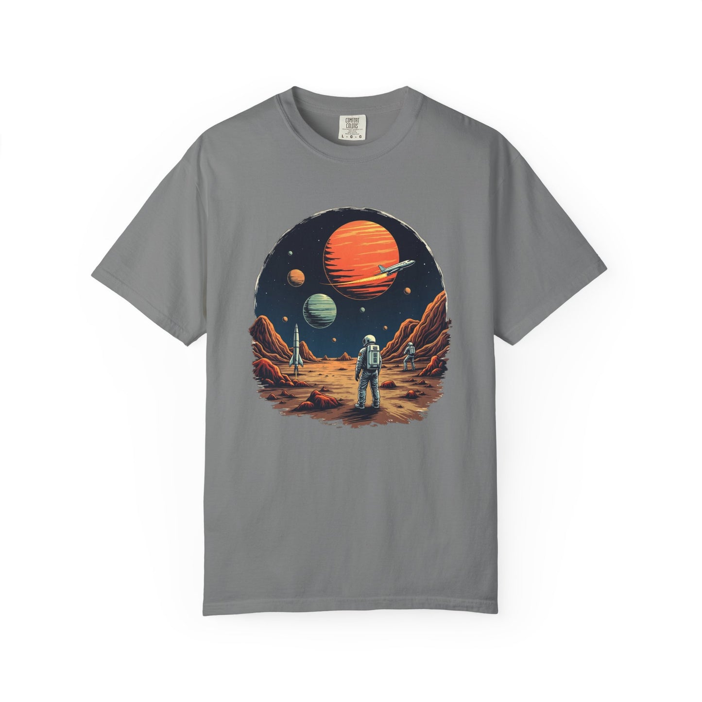 Astronaut T-Shirt | Outer Space Tee with Planets | Retro Sci-Fi Graphic for Space Lovers