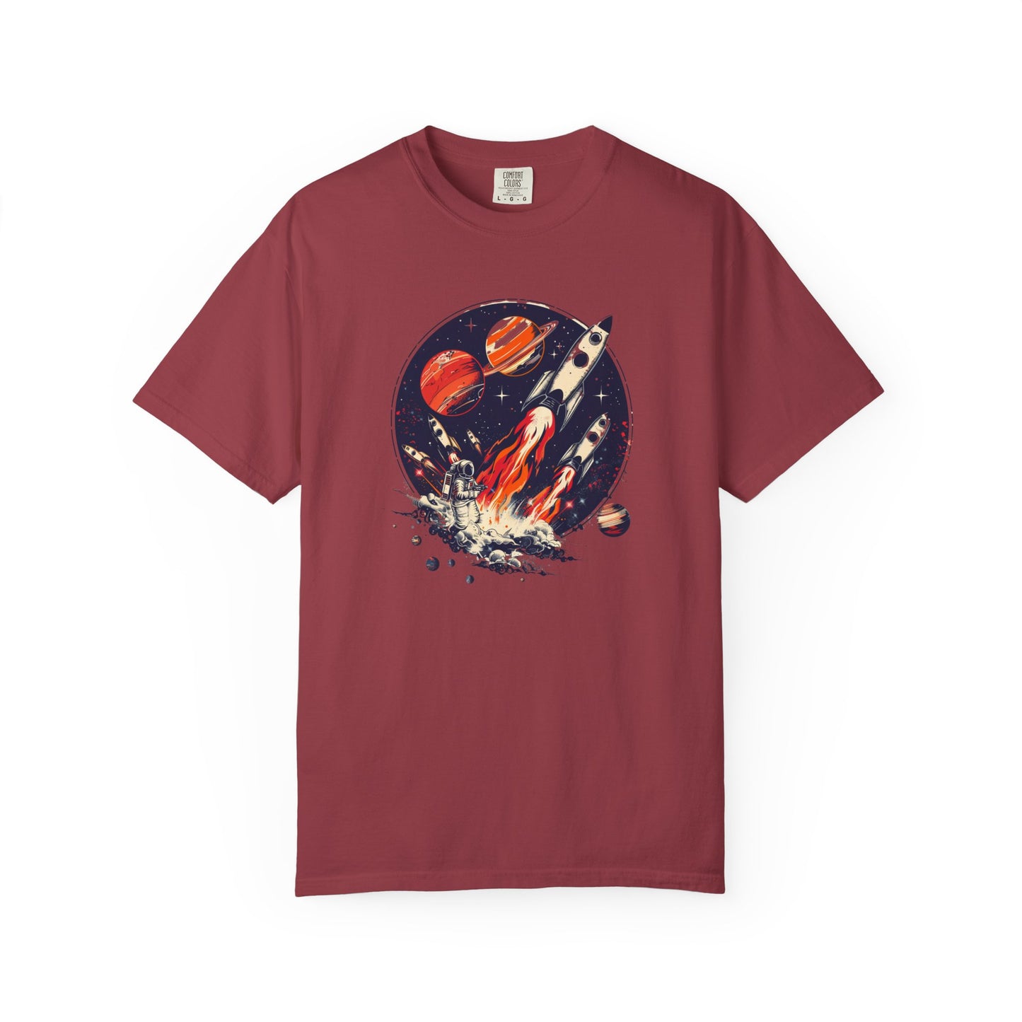 Rocket Launch T-Shirt | Retro Sci-Fi Graphic Tee | Outer Space Shirt for Space Lovers