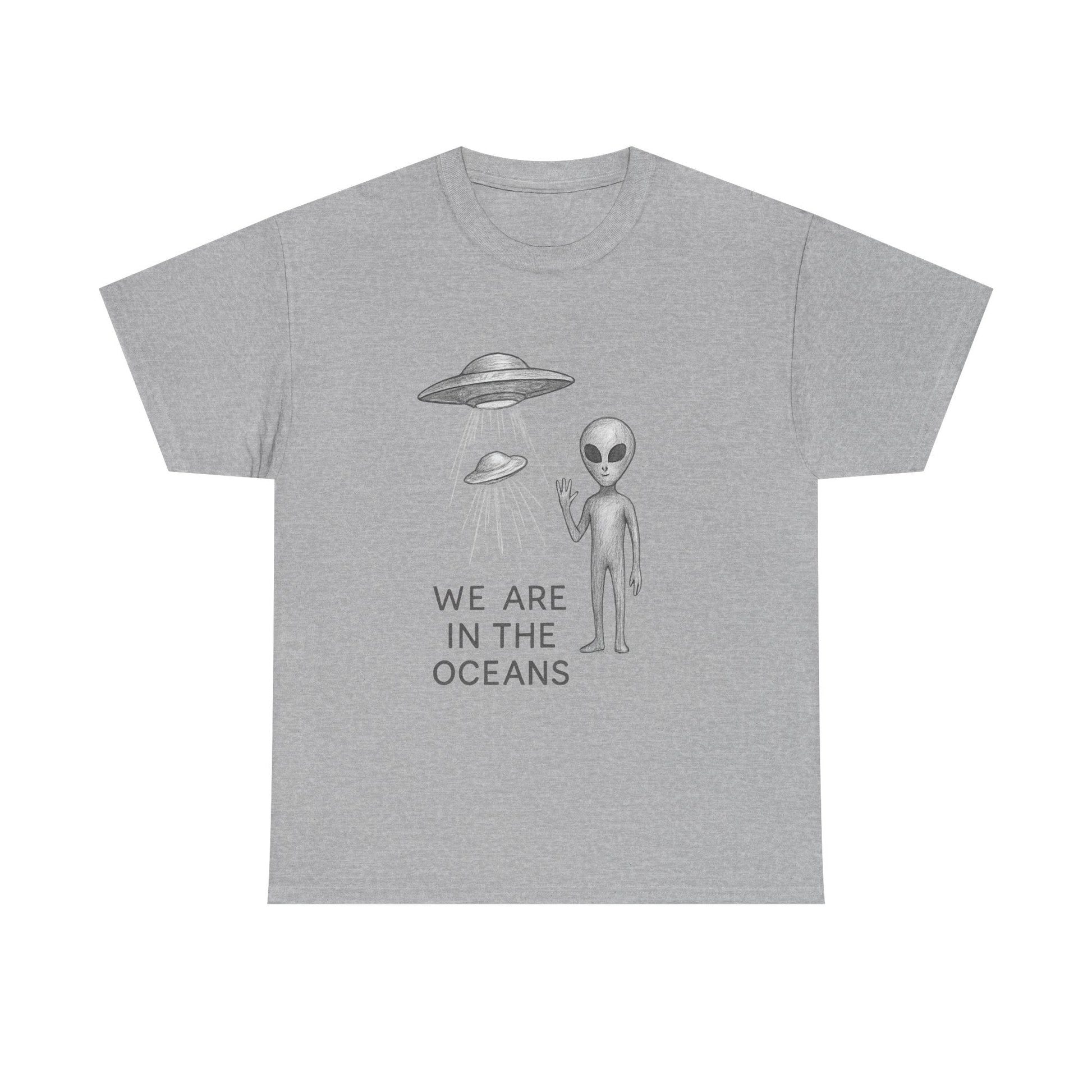Unisex Alien Tee - Fun UFO Graphic Cotton T-Shirt, Gifts for Space Lovers, Comfortable Everyday Wear, Unique Sci - Fi Apparel - IconVexa
