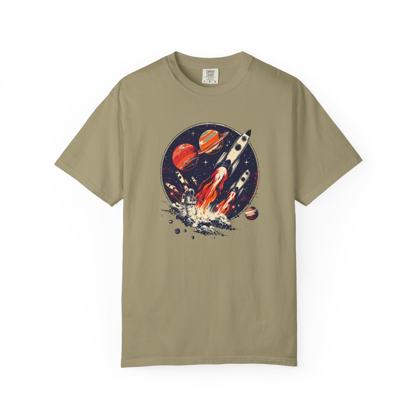 Rocket Launch T-Shirt | Retro Sci-Fi Graphic Tee | Outer Space Shirt for Space Lovers