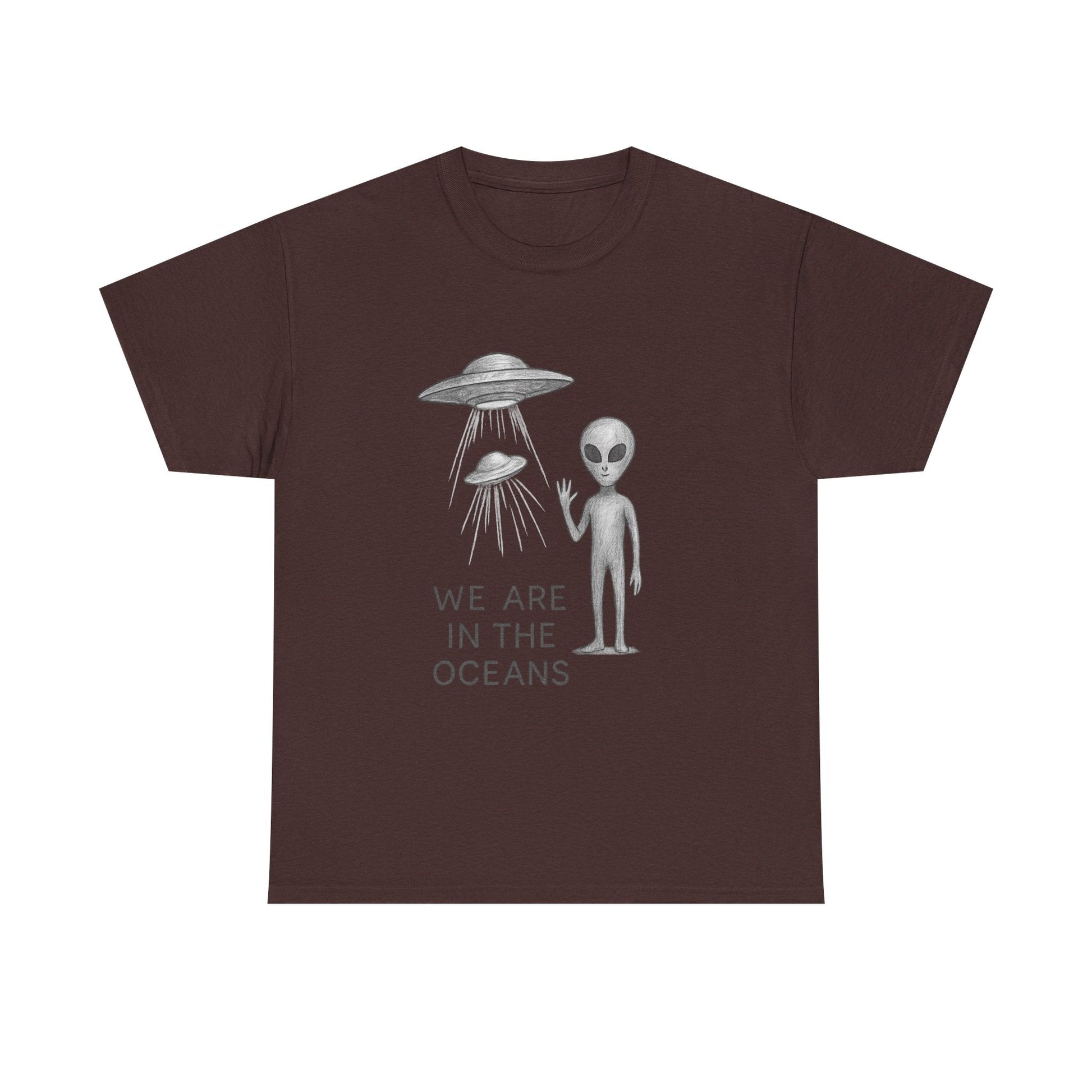 Unisex Alien Tee - Fun UFO Graphic Cotton T-Shirt, Gifts for Space Lovers, Comfortable Everyday Wear, Unique Sci - Fi Apparel - IconVexa