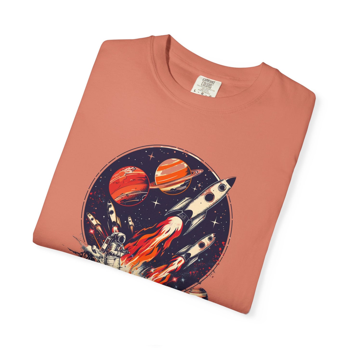 Rocket Launch T-Shirt | Retro Sci-Fi Graphic Tee | Outer Space Shirt for Space Lovers