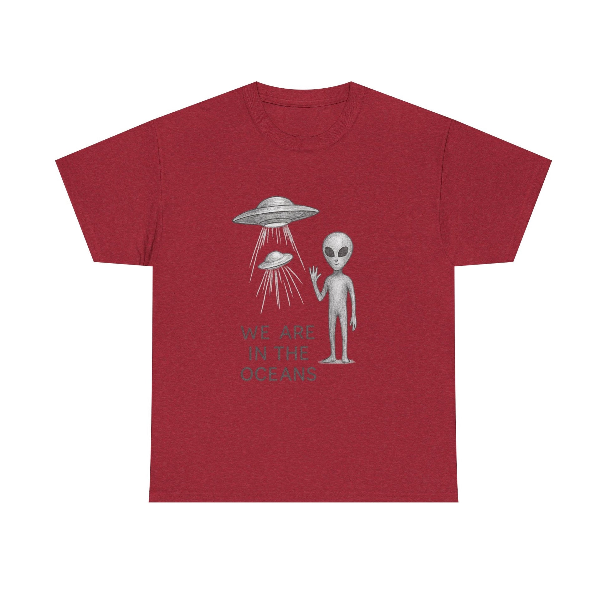Unisex Alien Tee - Fun UFO Graphic Cotton T-Shirt, Gifts for Space Lovers, Comfortable Everyday Wear, Unique Sci - Fi Apparel - IconVexa