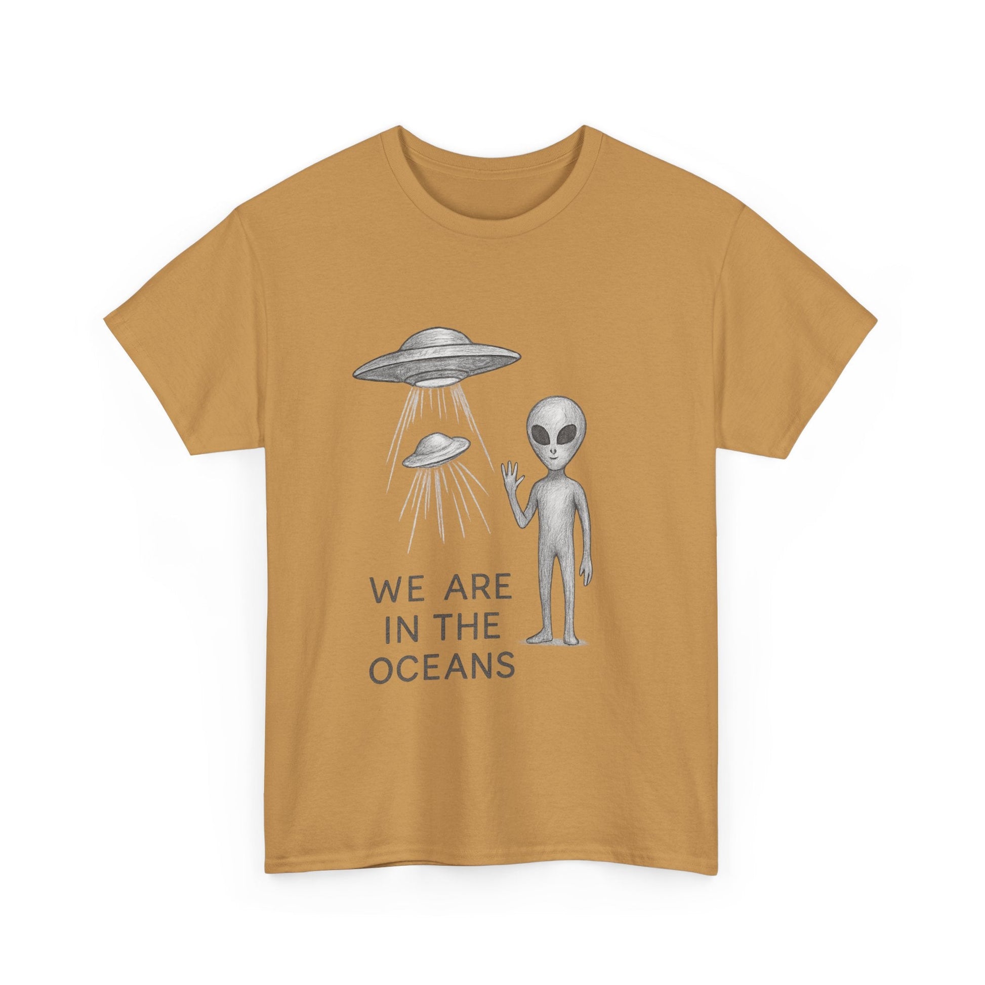 Unisex Alien Tee - Fun UFO Graphic Cotton T-Shirt, Gifts for Space Lovers, Comfortable Everyday Wear, Unique Sci - Fi Apparel - IconVexa