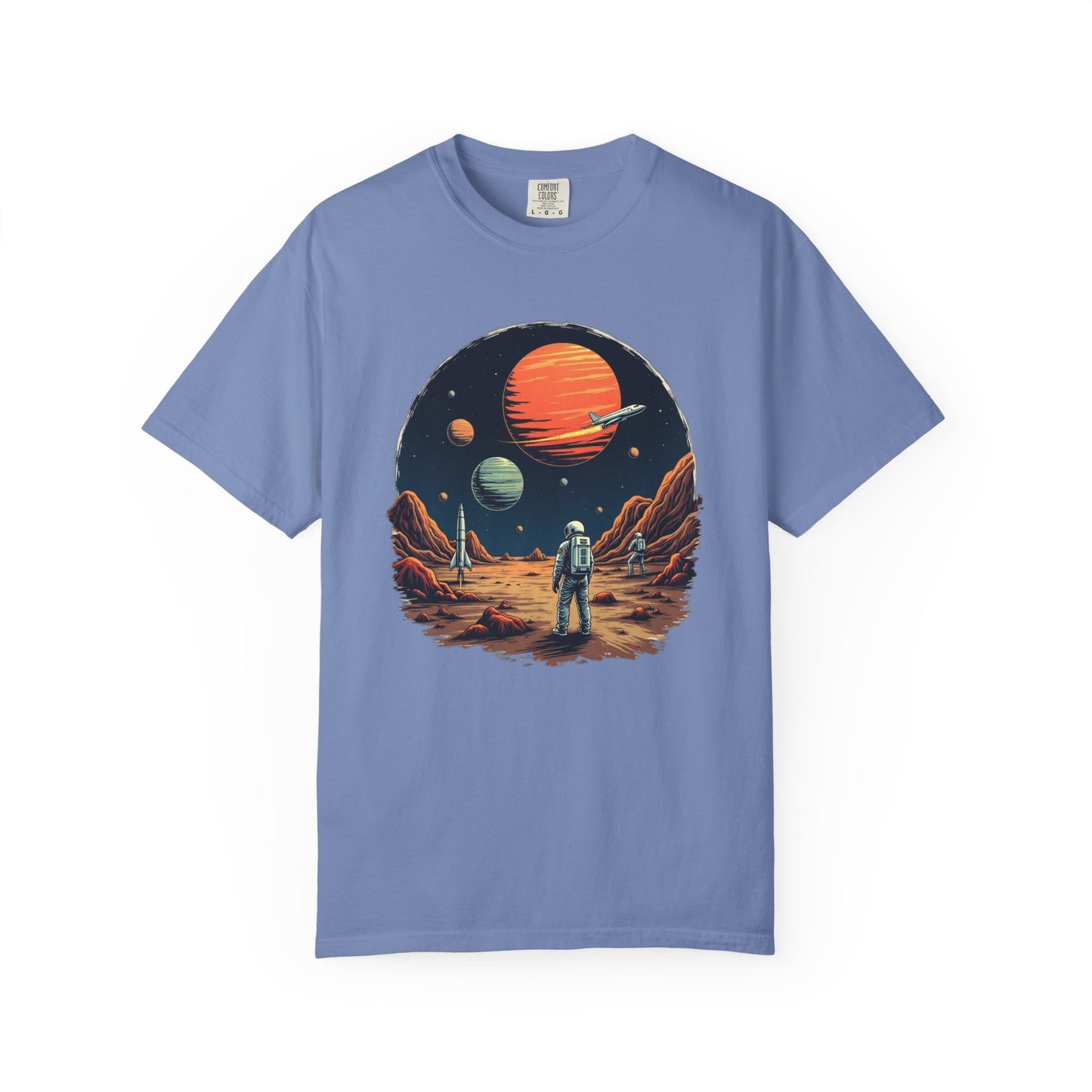 Astronaut T-Shirt | Outer Space Tee with Planets | Retro Sci-Fi Graphic for Space Lovers