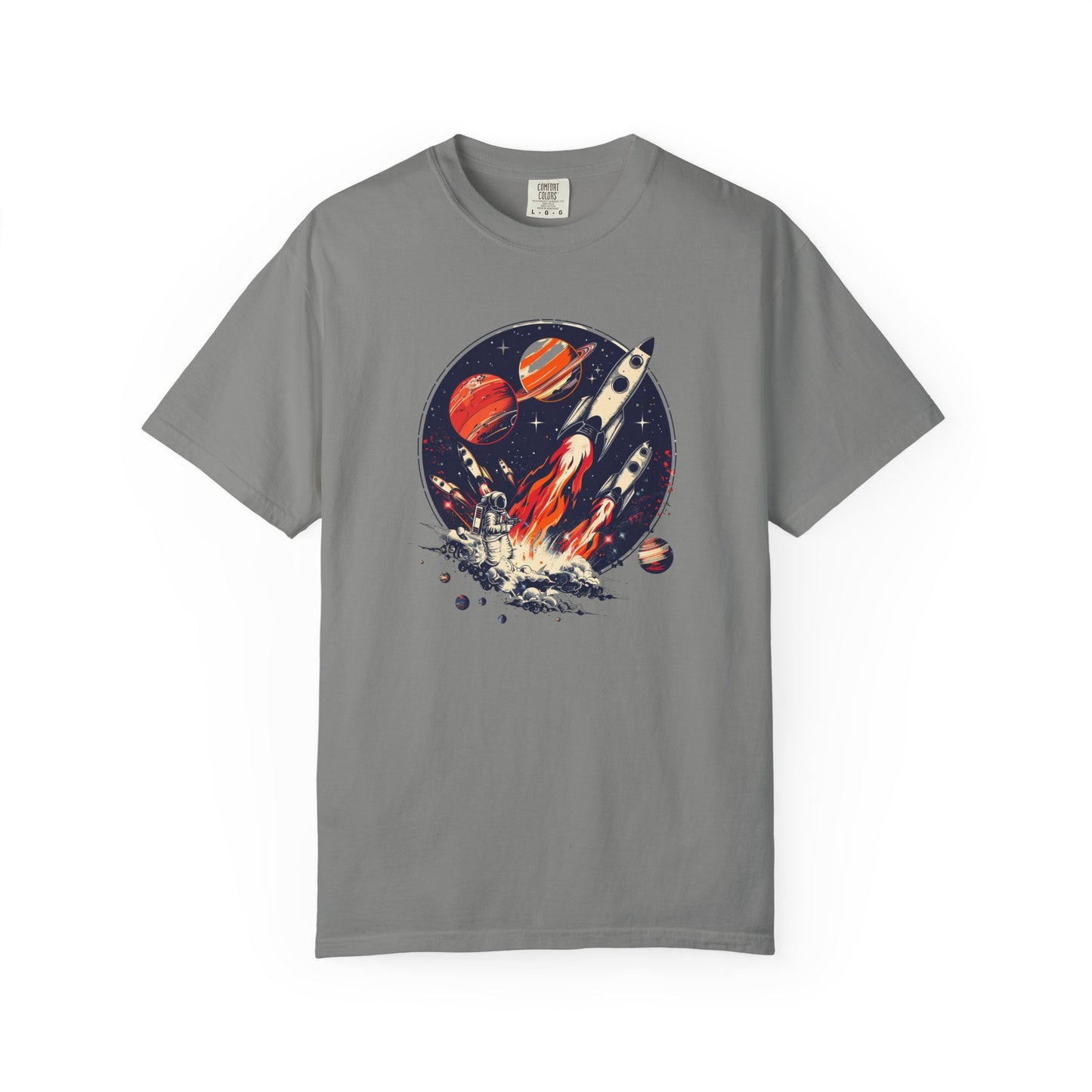 Rocket Launch T-Shirt | Retro Sci-Fi Graphic Tee | Outer Space Shirt for Space Lovers