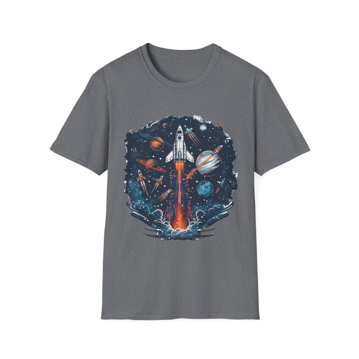 Cosmic Adventure T-Shirt - Unisex Rocket Space Tee, Astronaut Gift, Science Lover Shirt, Outer Space Apparel, Gift for Stargazers - IconVexa