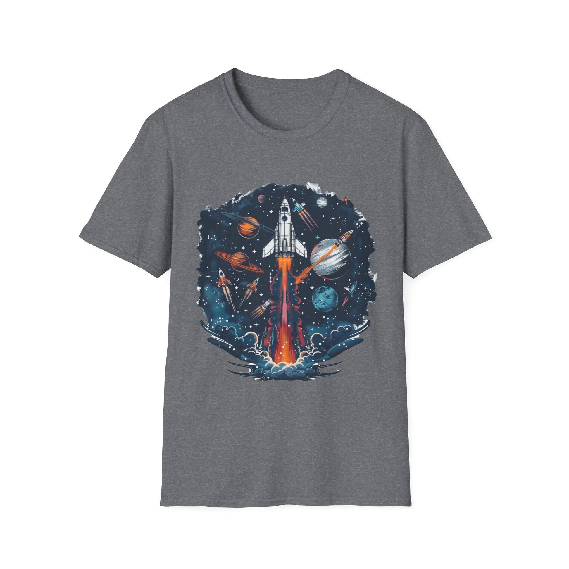 Cosmic Adventure T-Shirt - Unisex Rocket Space Tee, Astronaut Gift, Science Lover Shirt, Outer Space Apparel, Gift for Stargazers - IconVexa