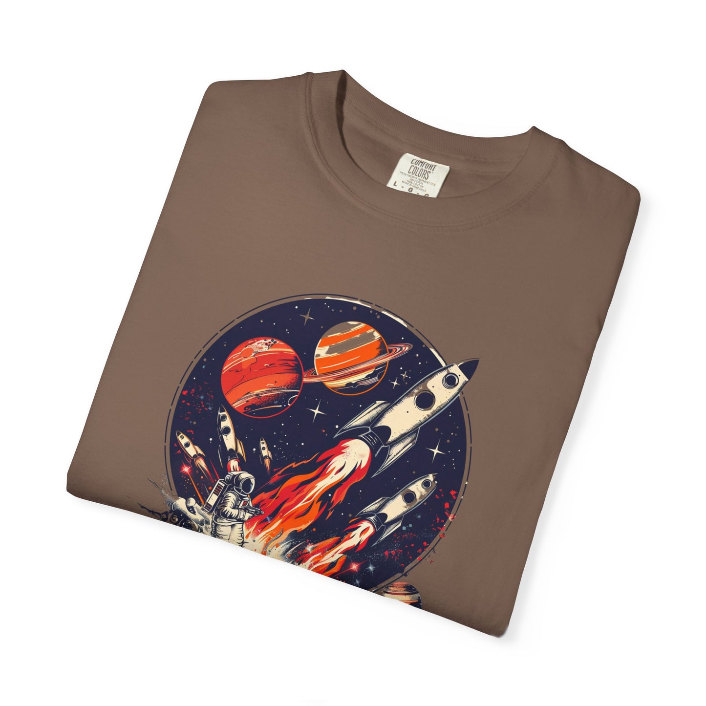 Rocket Launch T-Shirt | Retro Sci-Fi Graphic Tee | Outer Space Shirt for Space Lovers