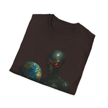 Alien - Inspired Unisex Softstyle T-Shirt, Graphic Tee, Sci - Fi Apparel, Cosmic Gift, Unisex Fashion, Space Lover's Shirt - IconVexa