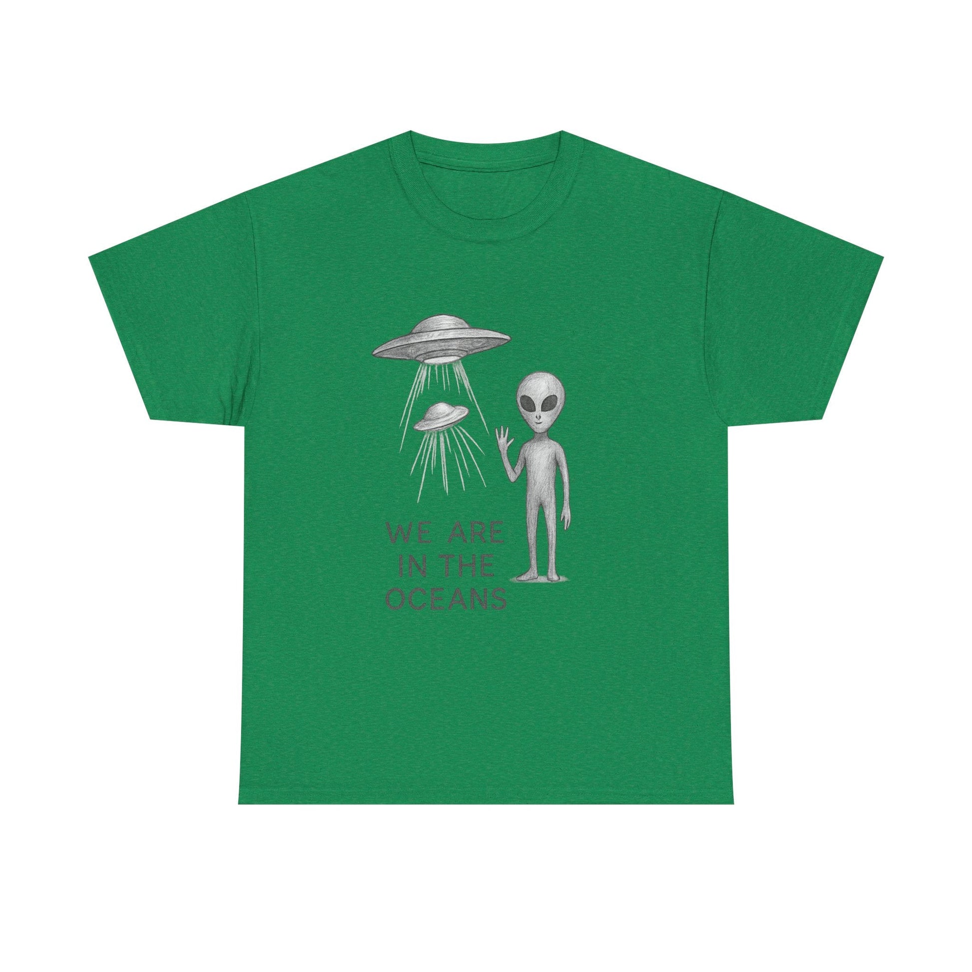 Unisex Alien Tee - Fun UFO Graphic Cotton T-Shirt, Gifts for Space Lovers, Comfortable Everyday Wear, Unique Sci - Fi Apparel - IconVexa