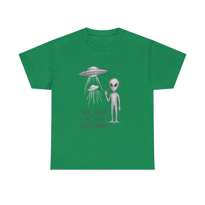 Unisex Alien Tee - Fun UFO Graphic Cotton T-Shirt, Gifts for Space Lovers, Comfortable Everyday Wear, Unique Sci - Fi Apparel - IconVexa
