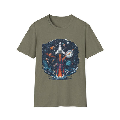 Cosmic Adventure T-Shirt - Unisex Rocket Space Tee, Astronaut Gift, Science Lover Shirt, Outer Space Apparel, Gift for Stargazers - IconVexa