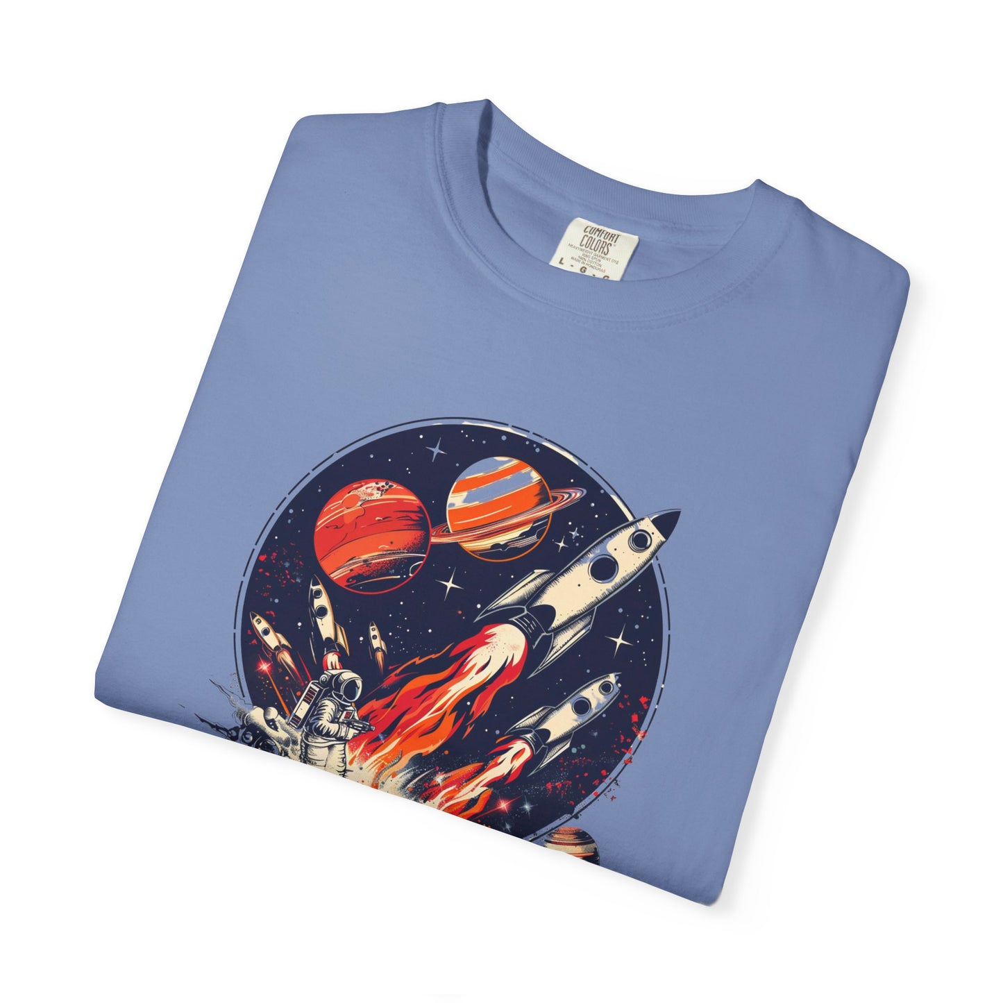 Rocket Launch T-Shirt | Retro Sci-Fi Graphic Tee | Outer Space Shirt for Space Lovers