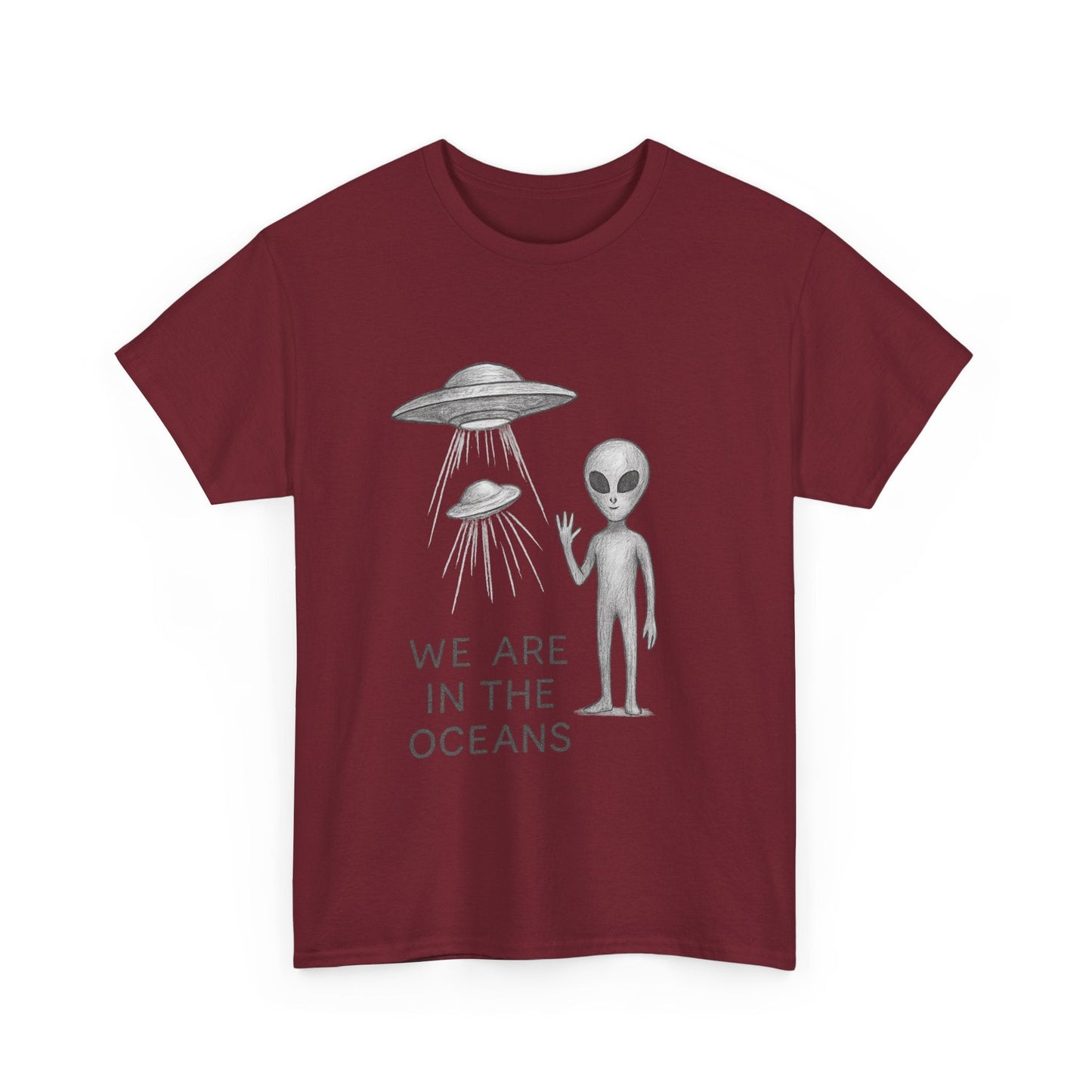 Unisex Alien Tee - Fun UFO Graphic Cotton T-Shirt, Gifts for Space Lovers, Comfortable Everyday Wear, Unique Sci - Fi Apparel - IconVexa