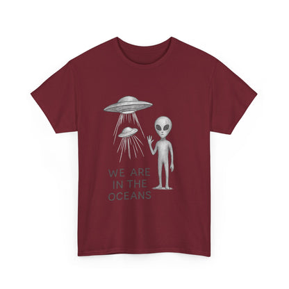 Unisex Alien Tee - Fun UFO Graphic Cotton T-Shirt, Gifts for Space Lovers, Comfortable Everyday Wear, Unique Sci - Fi Apparel - IconVexa