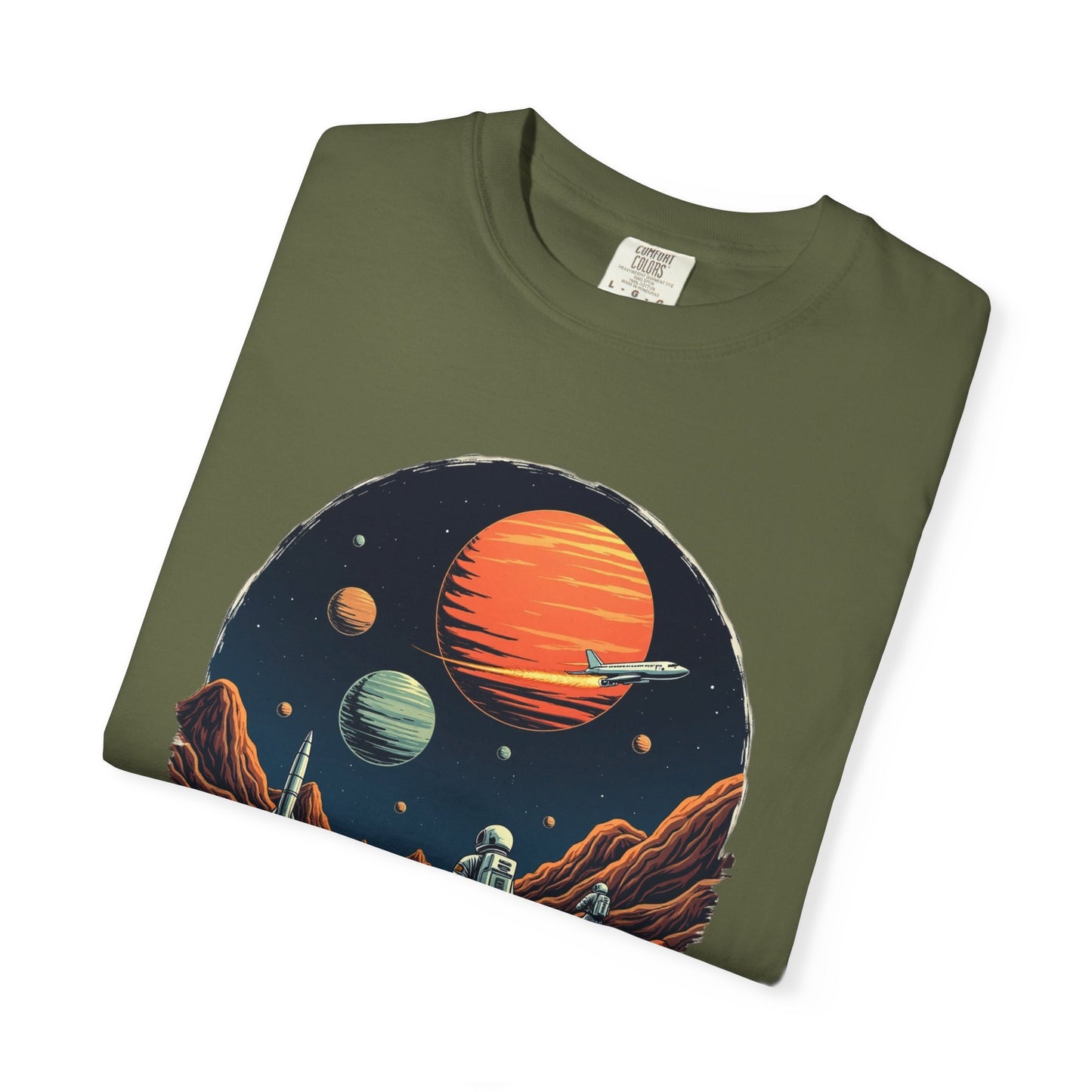 Astronaut T-Shirt | Outer Space Tee with Planets | Retro Sci-Fi Graphic for Space Lovers
