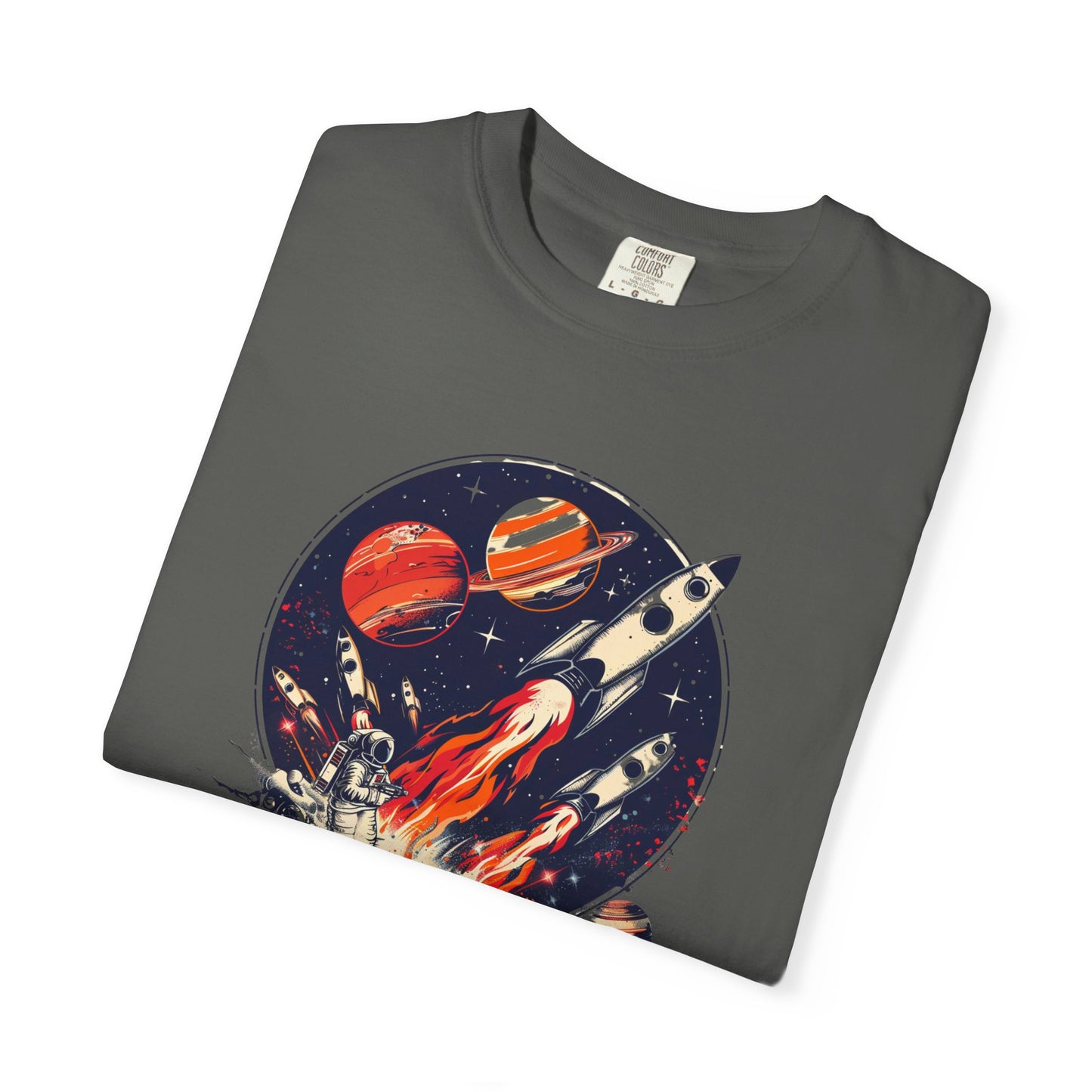 Rocket Launch T-Shirt | Retro Sci-Fi Graphic Tee | Outer Space Shirt for Space Lovers