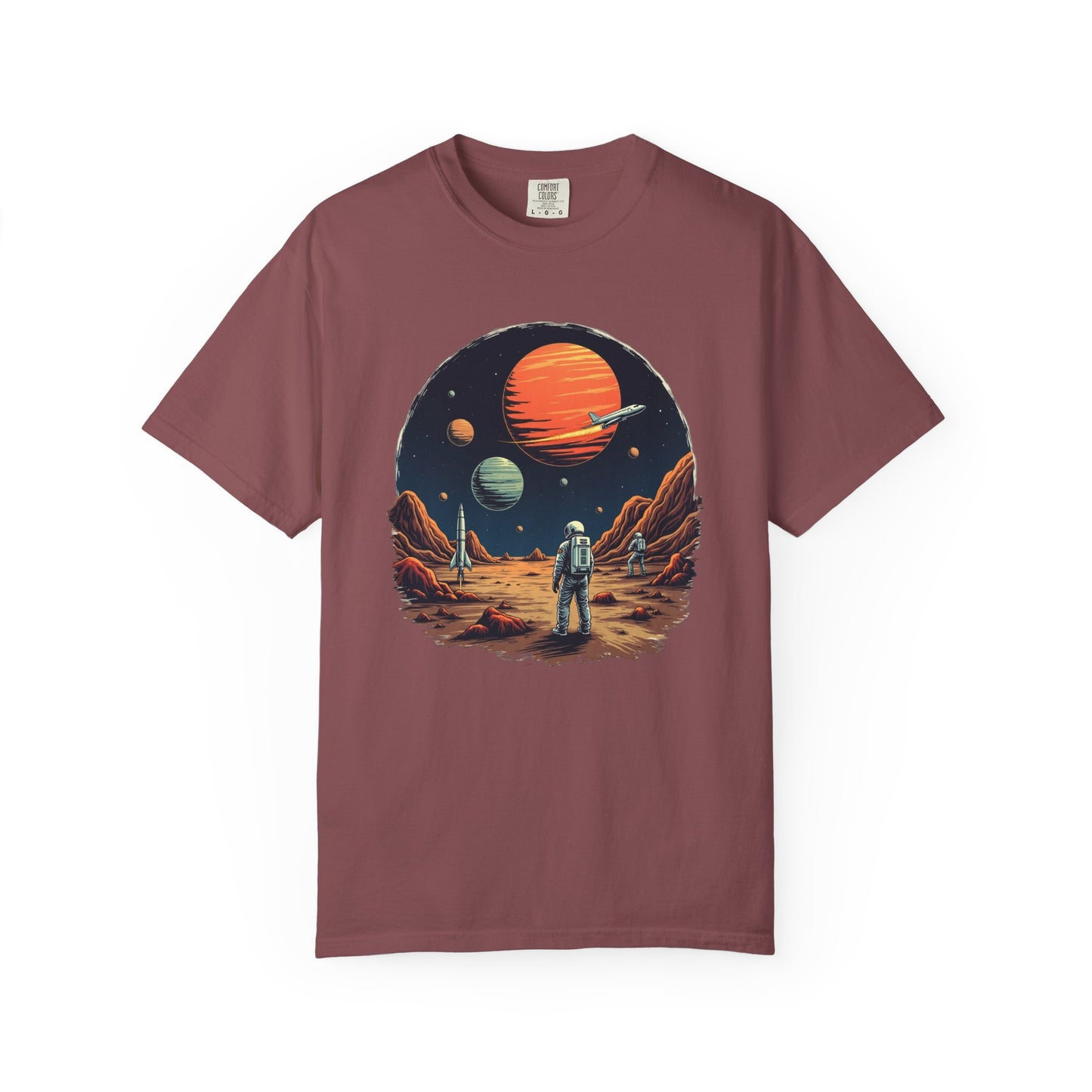 Astronaut T-Shirt | Outer Space Tee with Planets | Retro Sci-Fi Graphic for Space Lovers