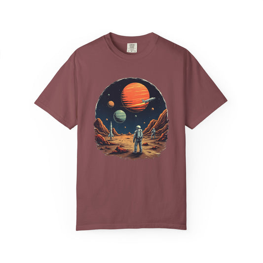 Astronaut T-Shirt | Outer Space Tee with Planets | Retro Sci-Fi Graphic for Space Lovers